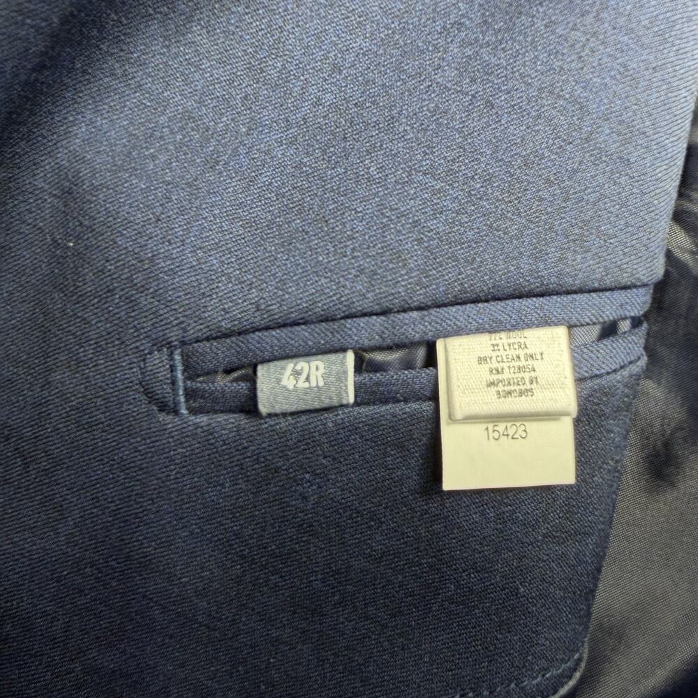 Bonobos Slim Fit Navy Wool Stretch Blazer Sport Coat 2 Button Jacket 42R Men's - Picture 6 of 10